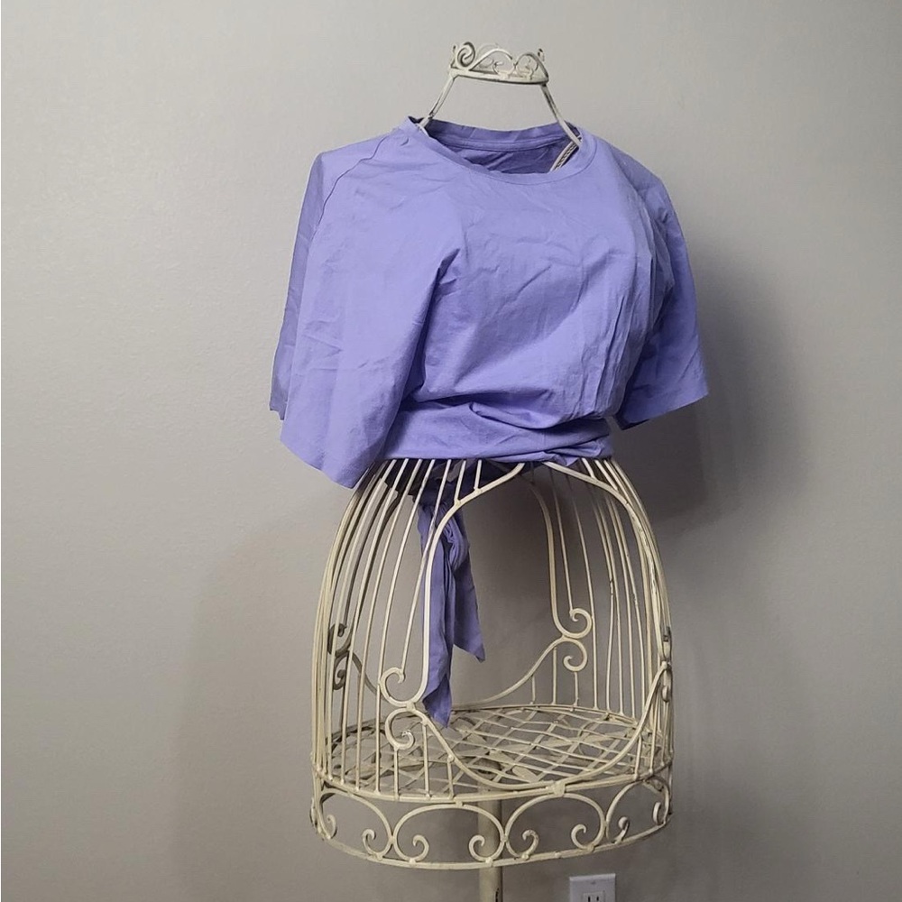 A New Day Purple Tie Front Boxy T-Shirt